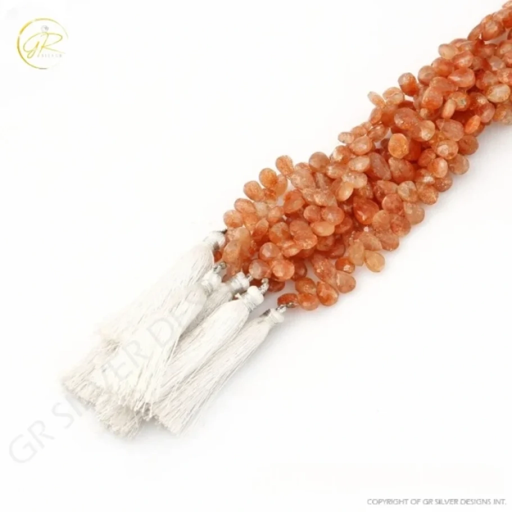 Sunstone Beads, Sunstone Pear Shape Gemstone Beads 7.5-12mm Approx 7Strands