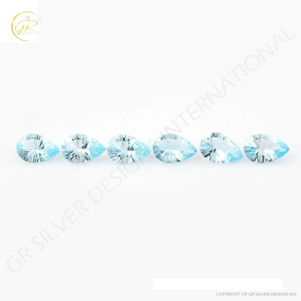 Pear Shape Blue Topaz Faceted Loose Gemstone