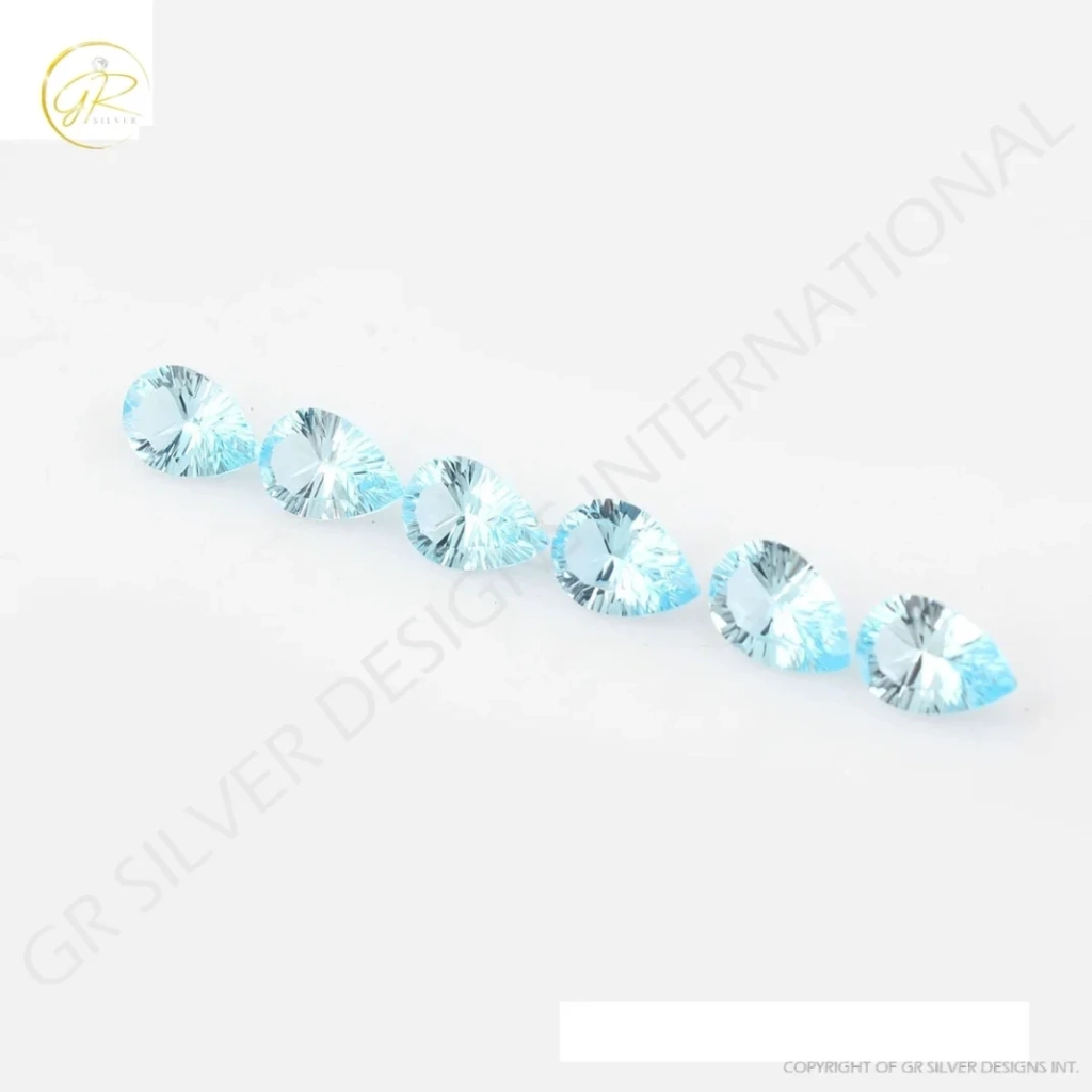 Pear Shape Blue Topaz Faceted Loose Gemstone