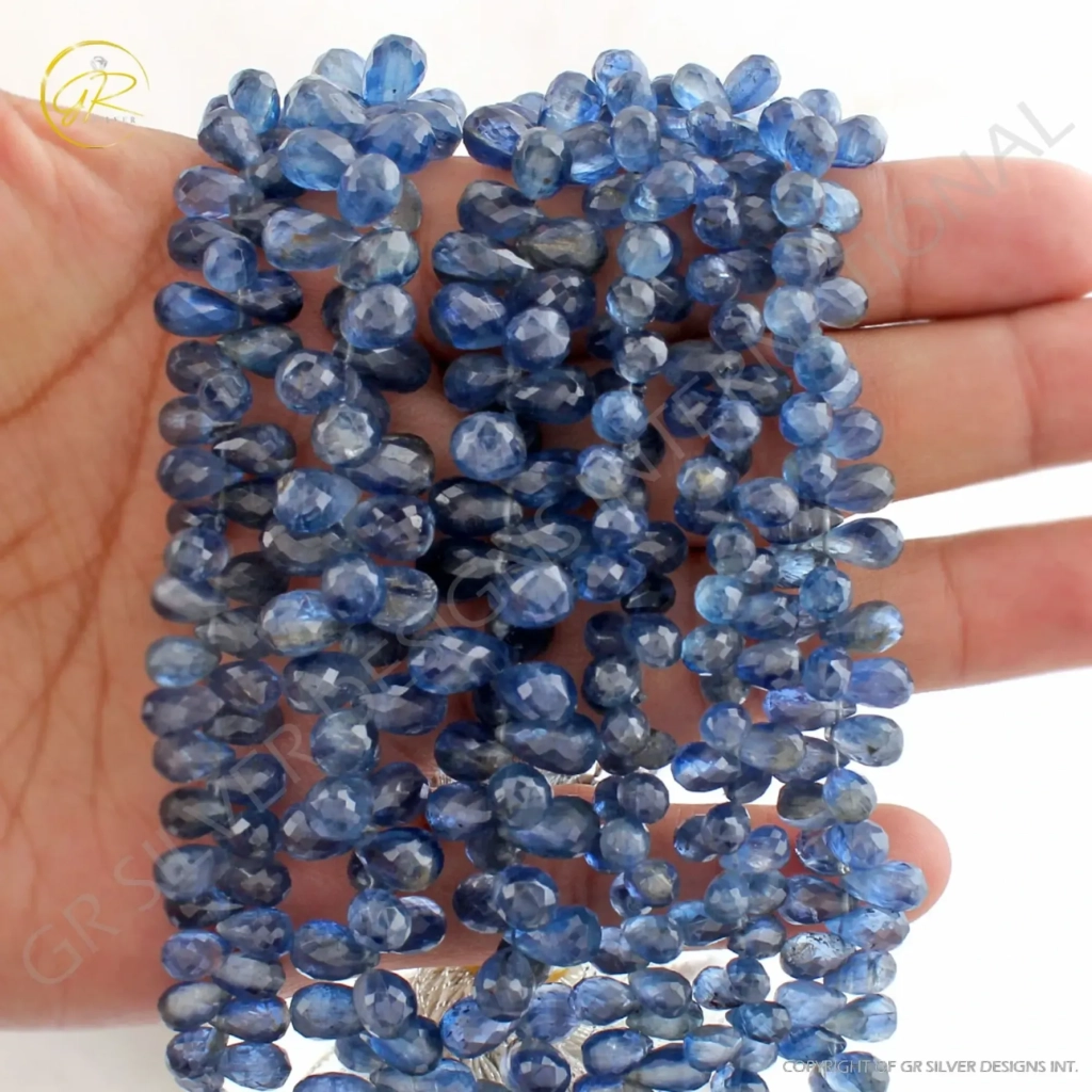 Top Quality Kyanite Faceted Drop Gemstone Beads