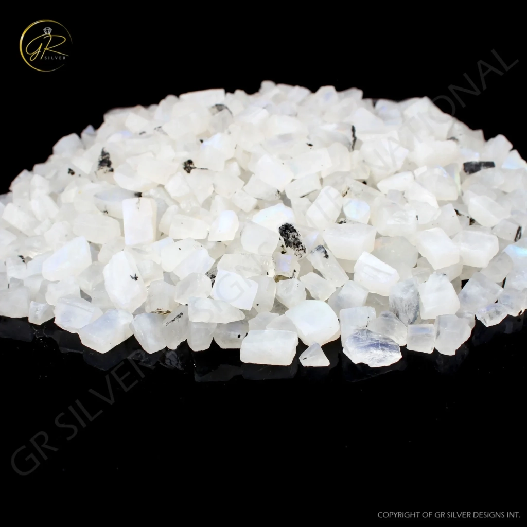 Natural Rainbow Moonstone Rough Loose Mineral Gemstone