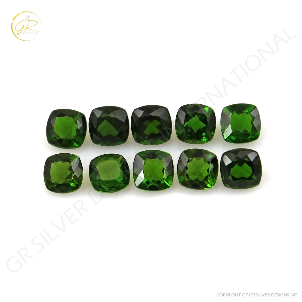 Natural chrome Diopside 5mm Cushion Gemstone