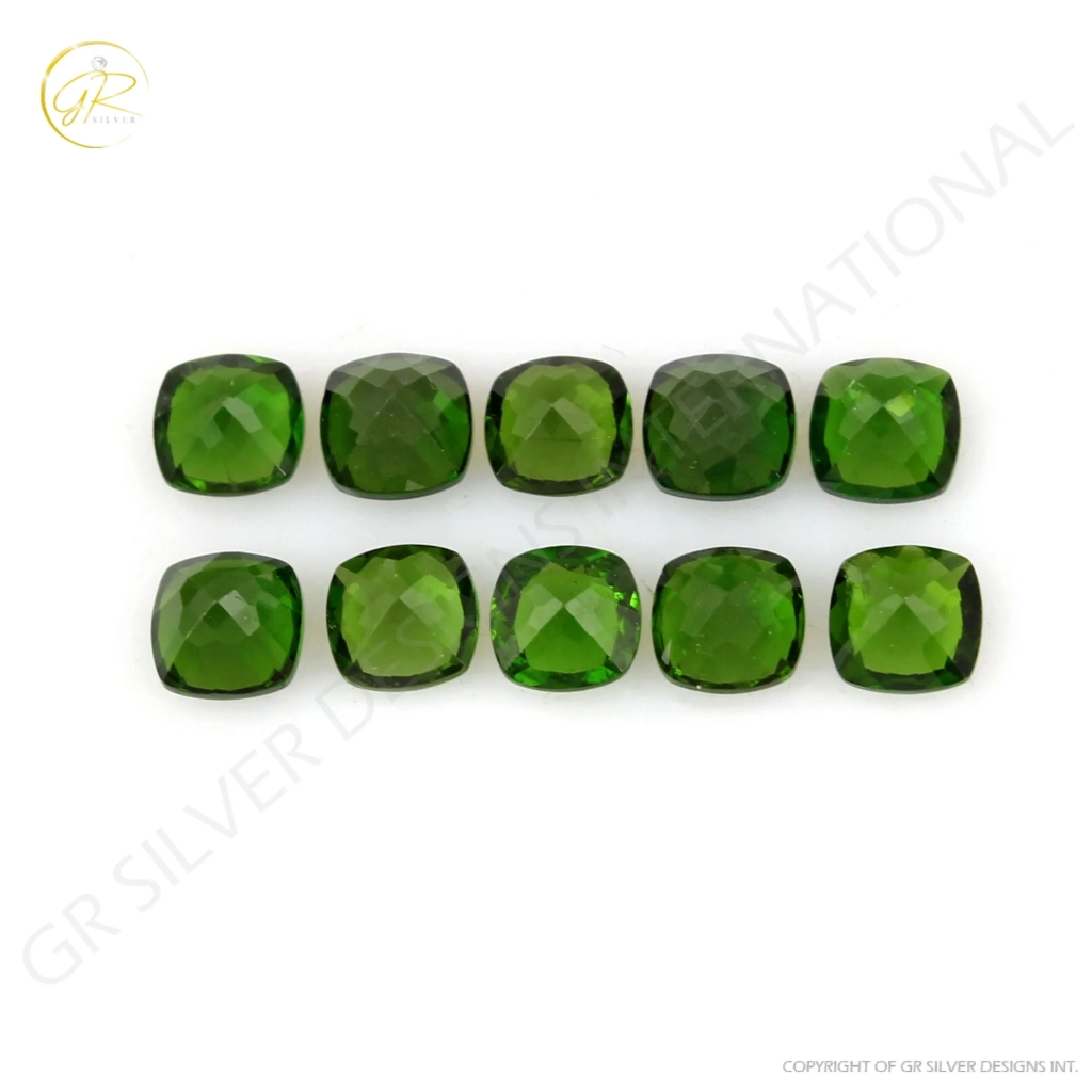 Natural chrome Diopside 5mm Cushion Gemstone