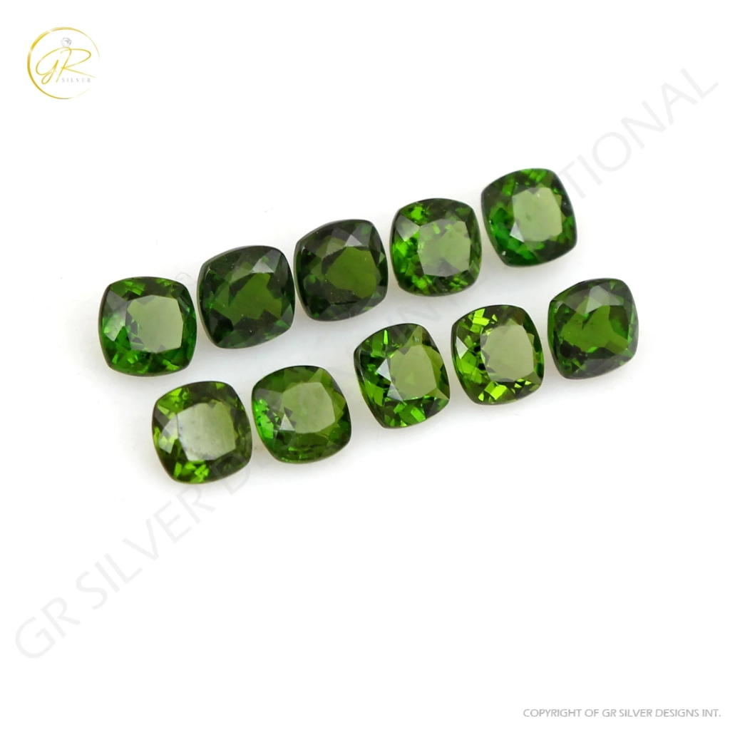 Natural chrome Diopside 5mm Cushion Gemstone