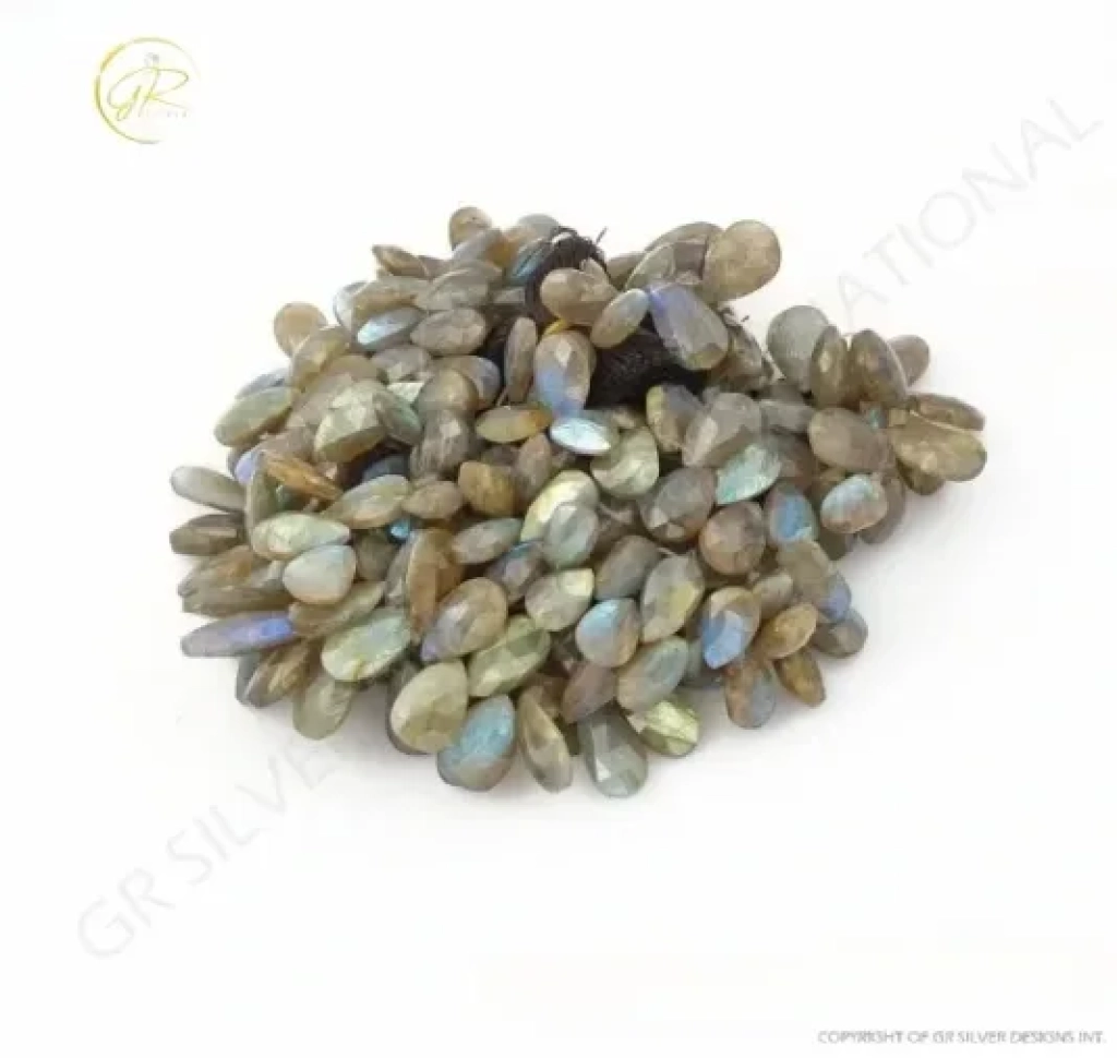 Labradorite Beads, Natural Labradorite Pear Shape Gemstone Beads 16-25mm Approx 6 Strands