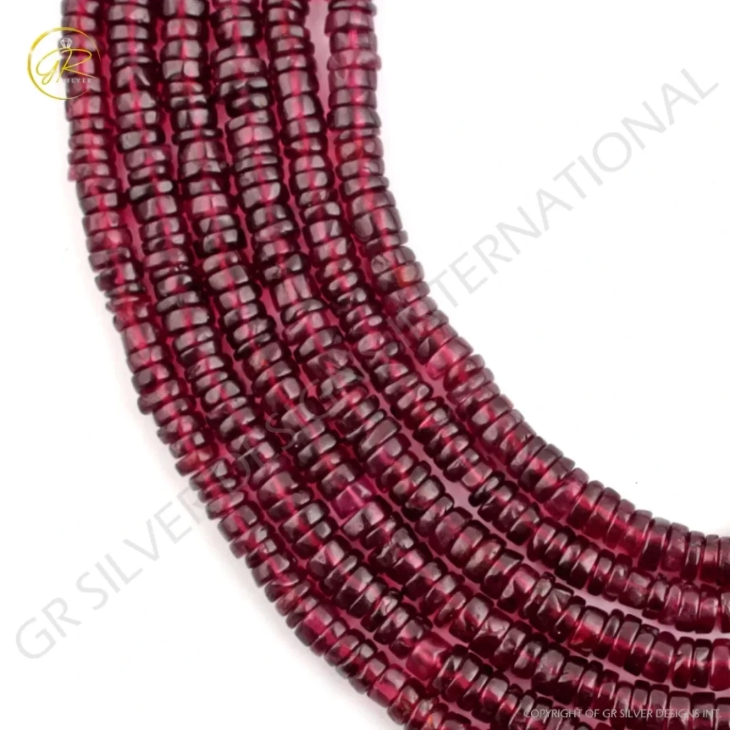 Plan Rhodolite Garnet Coin Shape Gemstone Beads For Jewelry