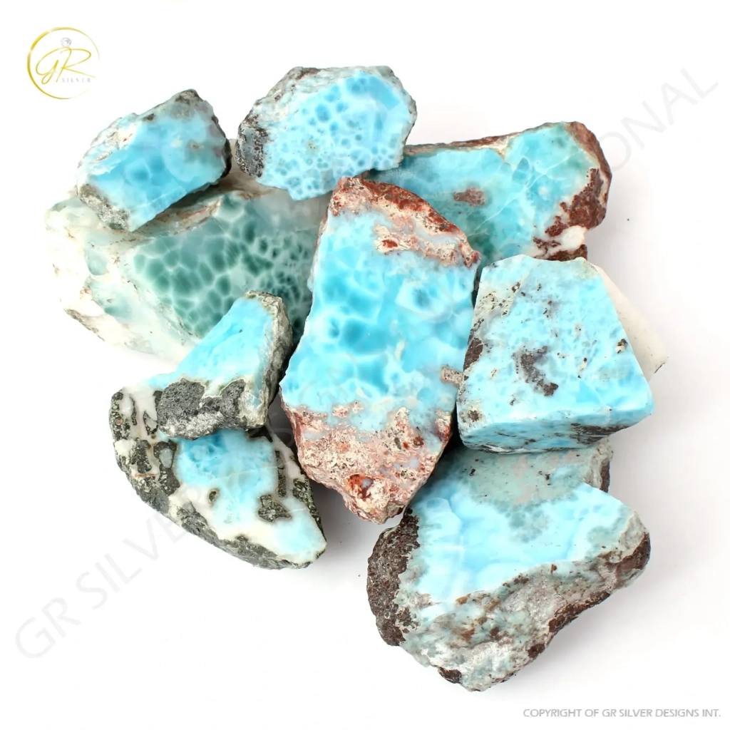 Natural Larimar Rough Loose Mineral Gemstone