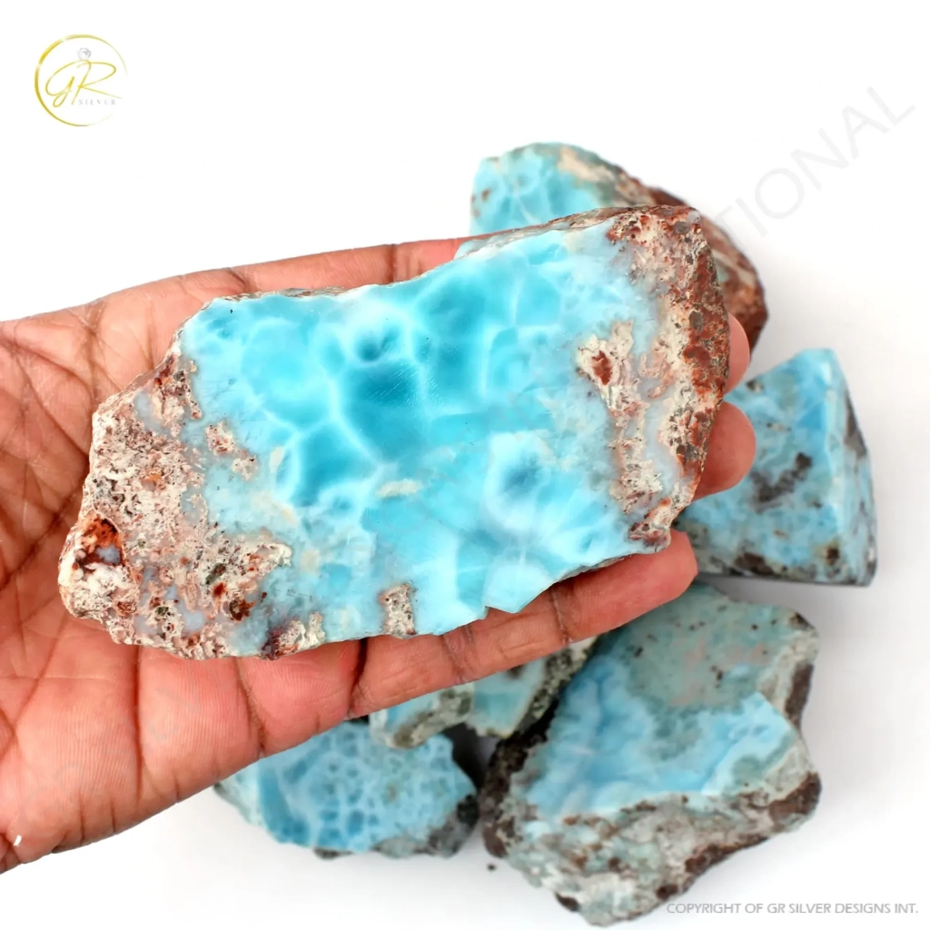 Natural Larimar Rough Loose Mineral Gemstone