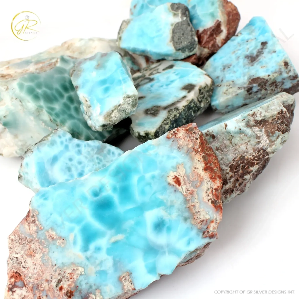 Natural Larimar Rough Loose Mineral Gemstone