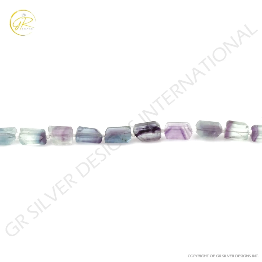 Natural Multi Fluorite 7-12mm Faceted Tumbles Shape Gemstone Beads Jewelry, Fluorite Beads