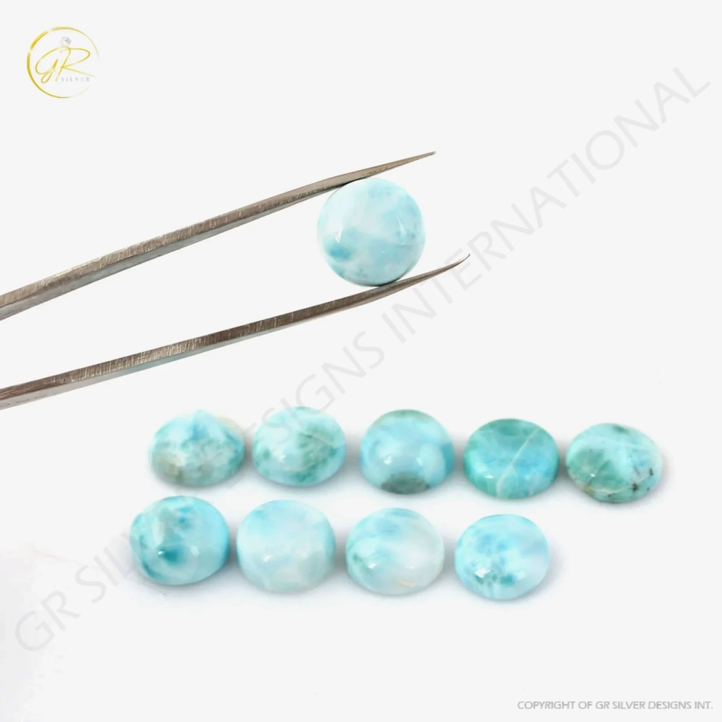 Natural Larimar 14mm Round Loose Gemstone