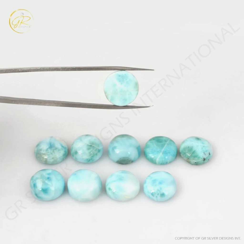 Natural Larimar 14mm Round Loose Gemstone