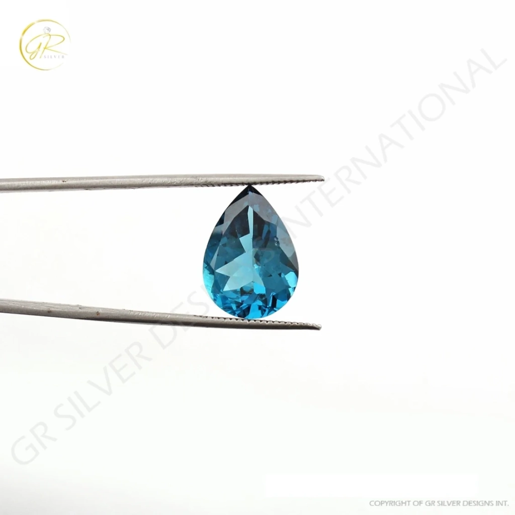 9x14mm Pear Shape London Blue Topaz Loose Gemstone