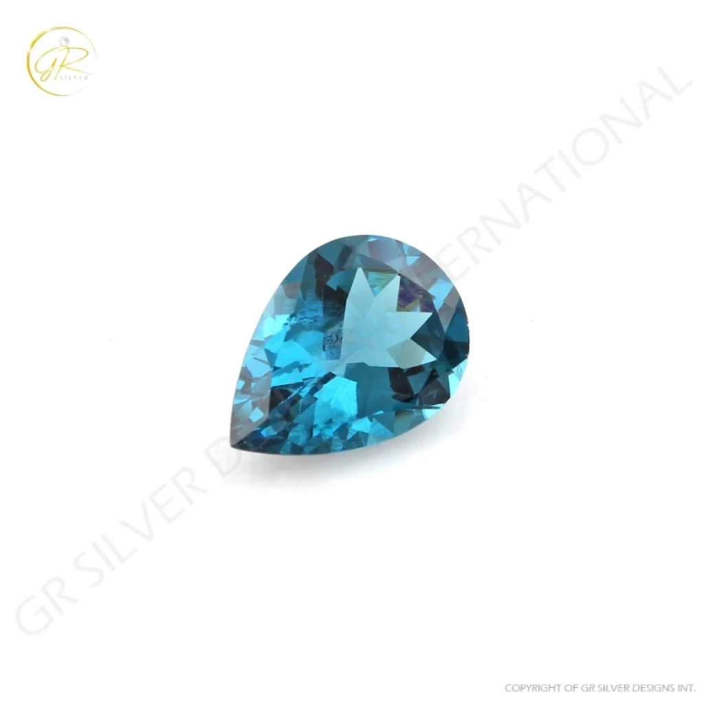 9x14mm Pear Shape London Blue Topaz Loose Gemstone