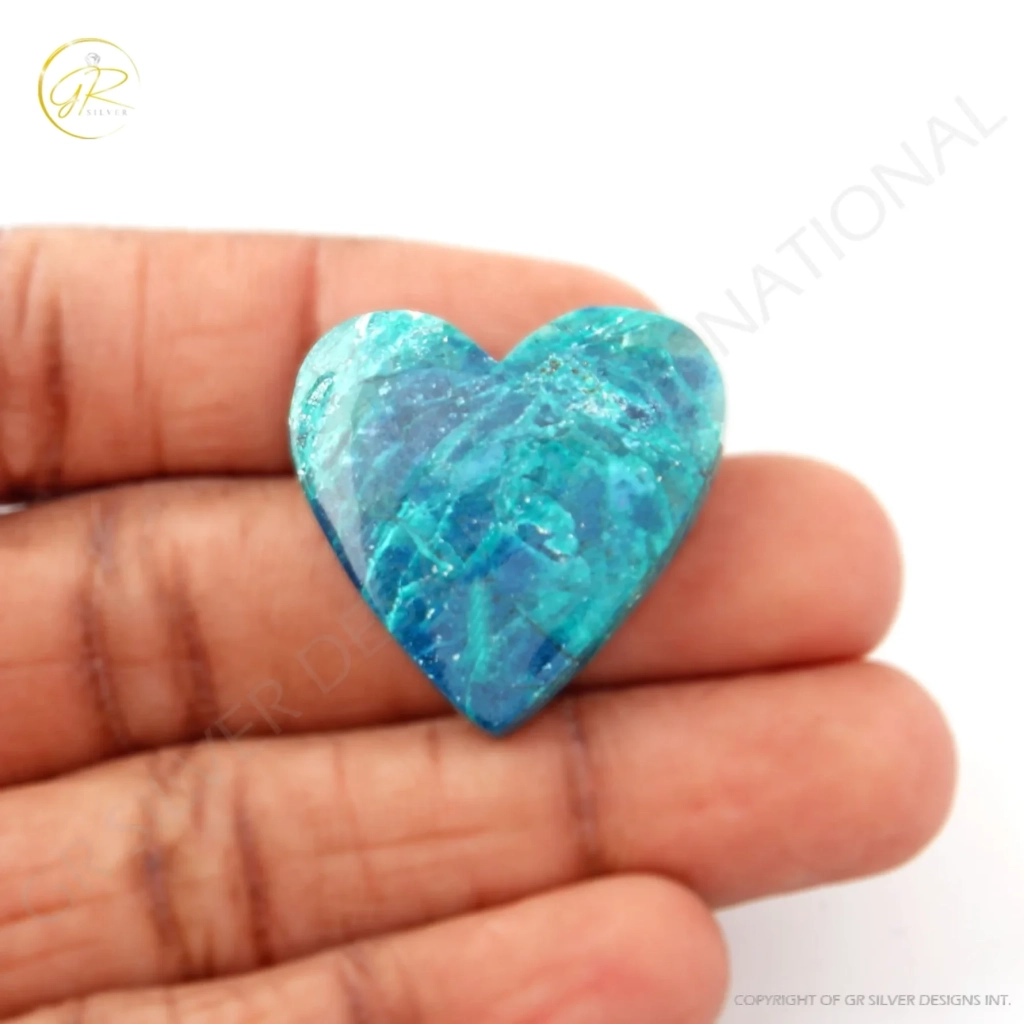 34.3ct Chrysocolla Gemstone, Natural Shattuckite Chrysocolla Cabochon Gemstone