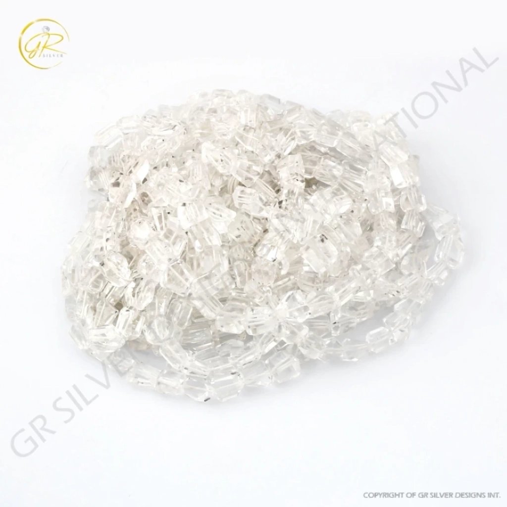 Crystal Quartz Beads, Crystal Quartz Faceted Tumbles Shape 9-15mm Gemstone Beads Jewelry