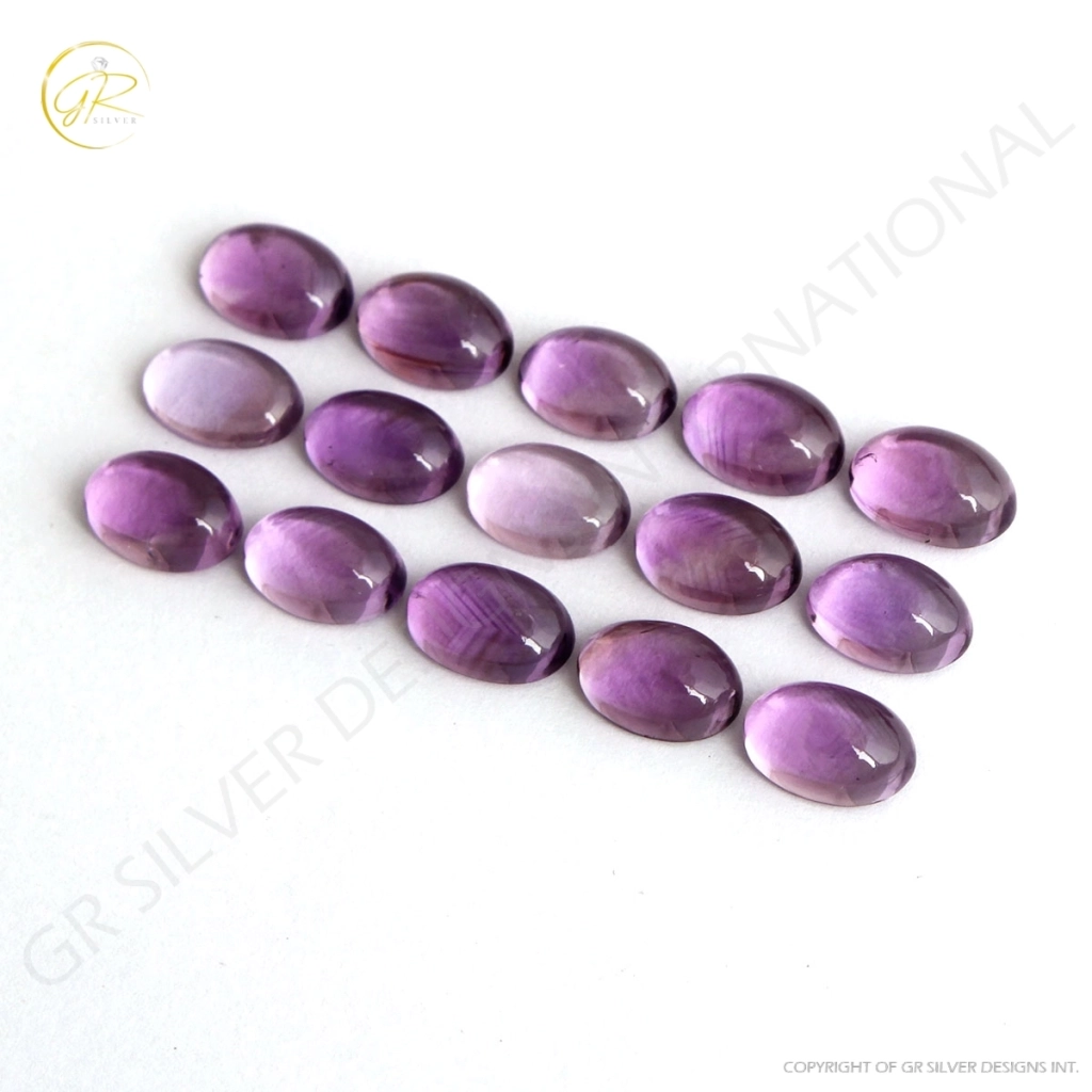 Natural Amethyst Cabochon Oval Loose Gemstone 8x12mm