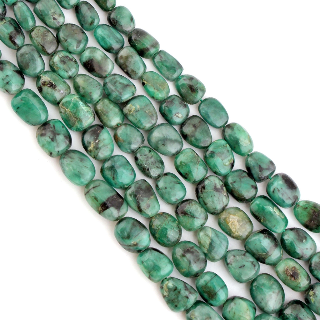 op Quality Emerald Tumble Gemstone Beads For  Elegant Jewelry Designs