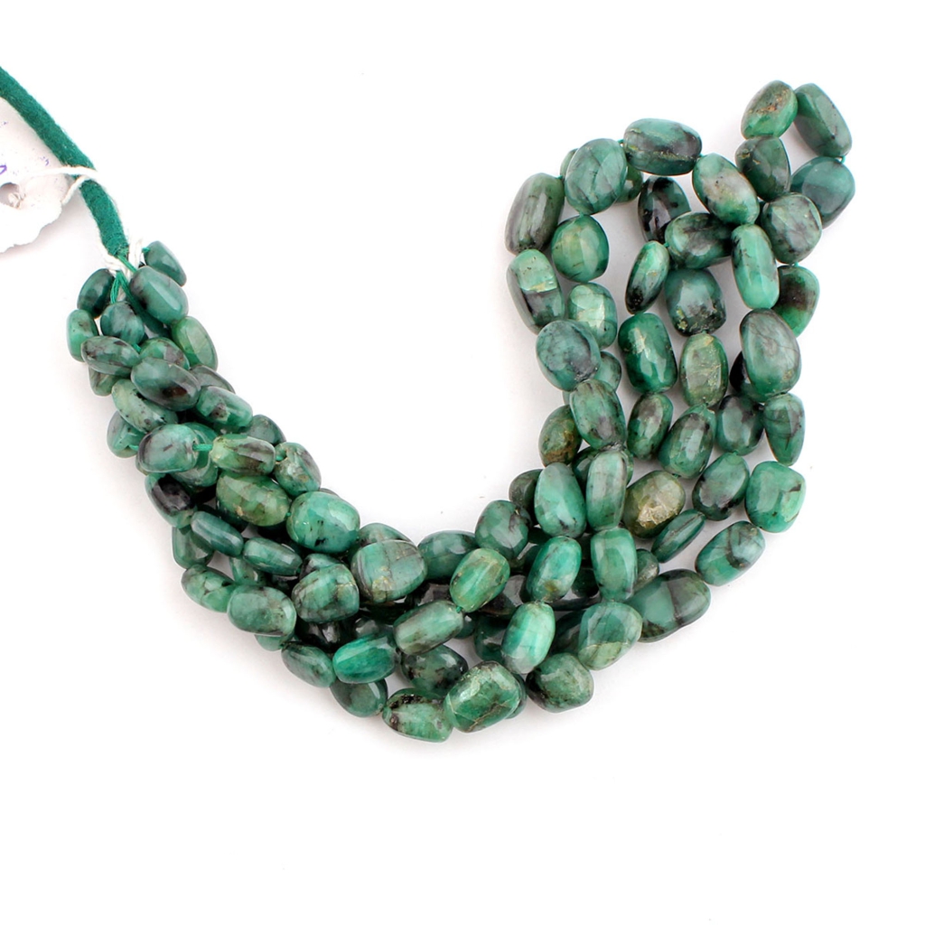 op Quality Emerald Tumble Gemstone Beads For  Elegant Jewelry Designs