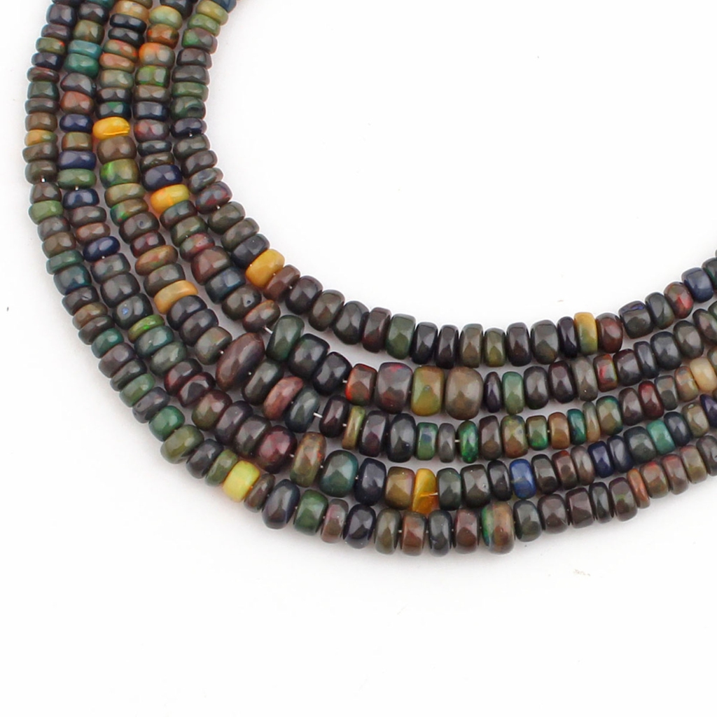 Wholesale Plain Ethiopian Opal Round 4mm Handmade 5 Strands Beads