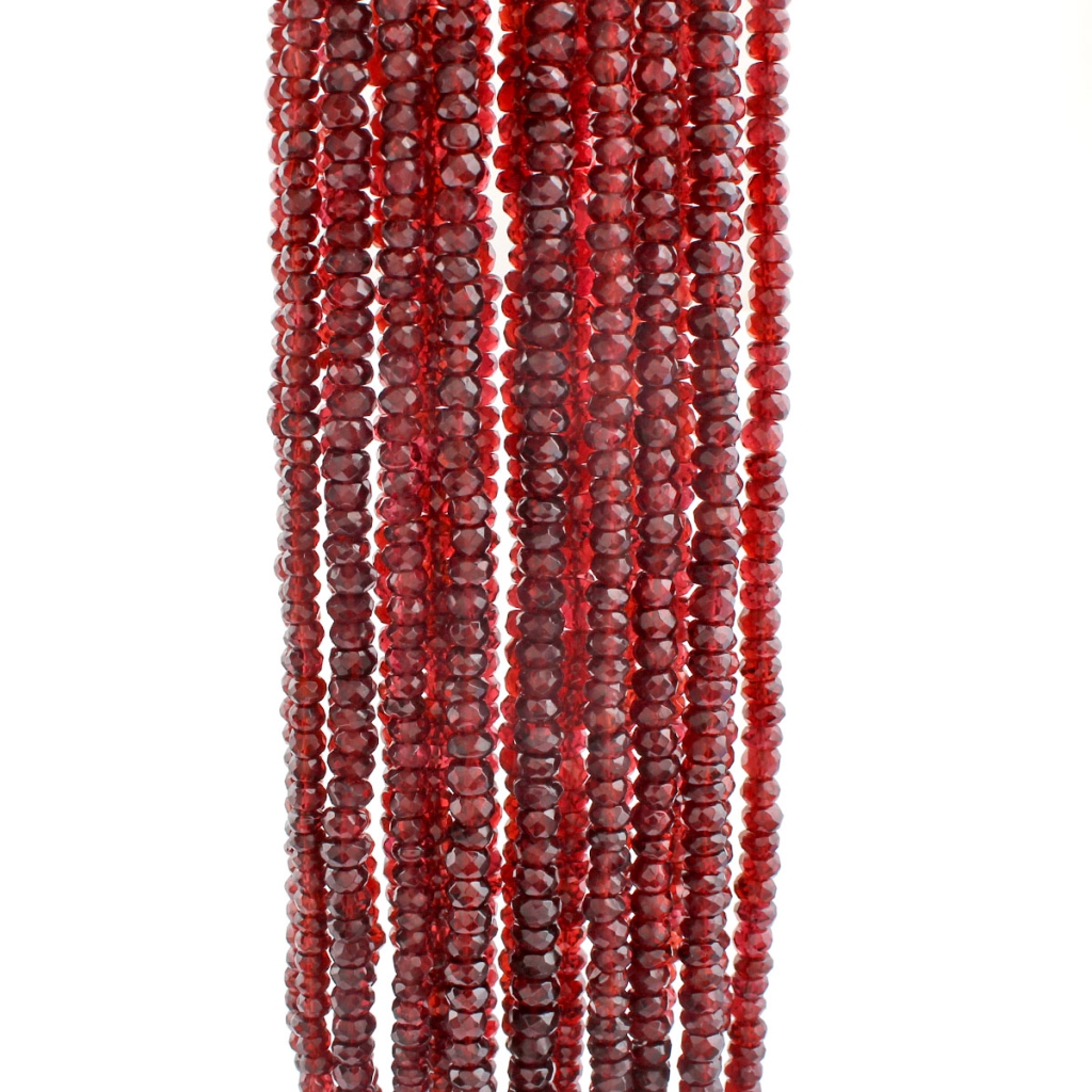 Round Garnet Faceted Beads Strands For Jewelry Making