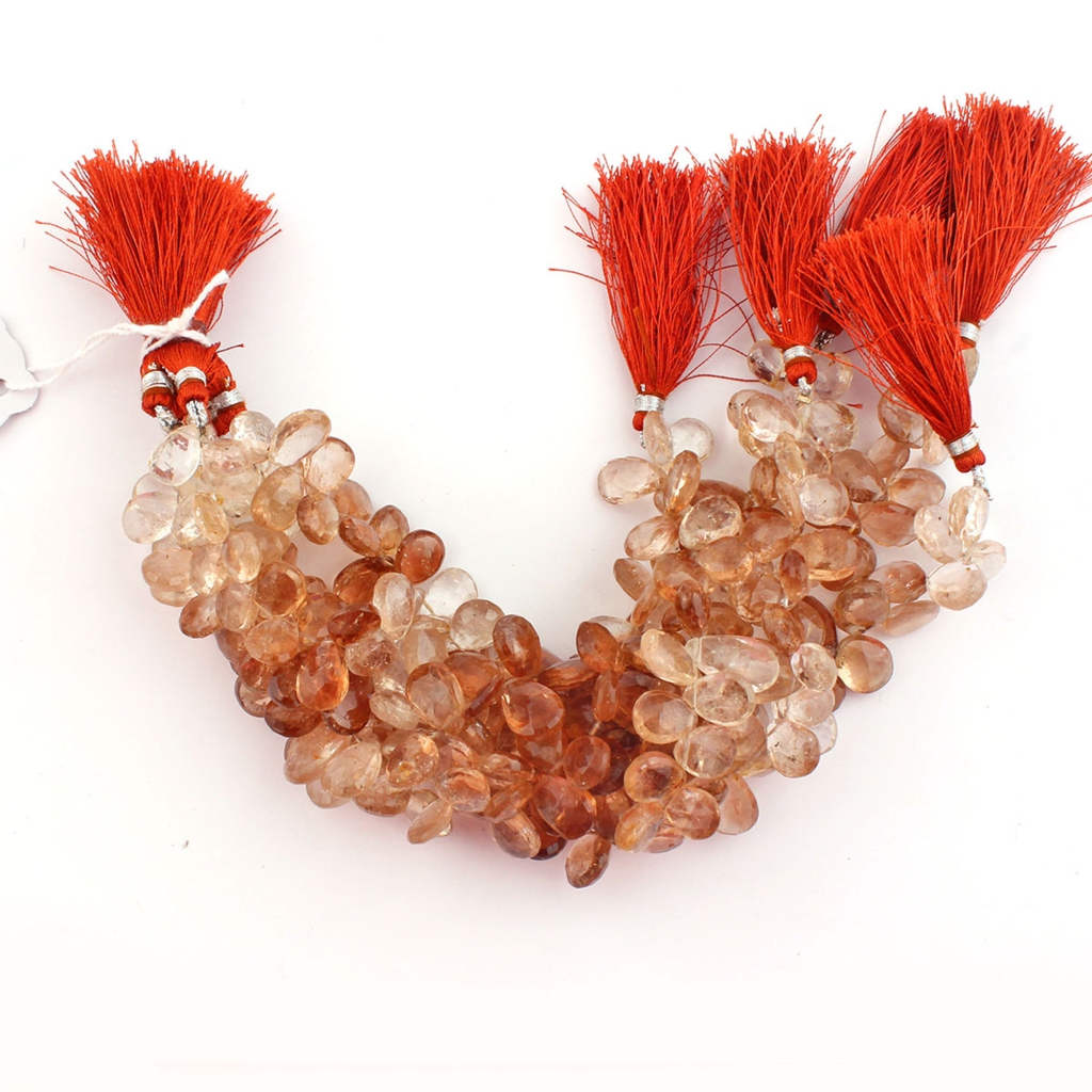 Pear Shape Imperial Quartz Handmade 5 Strands Gemstone Beads