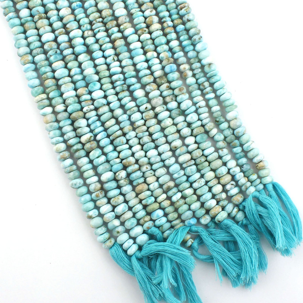 Larimar Faceted 6-8mm Round Gemstone Beads For Jewelry