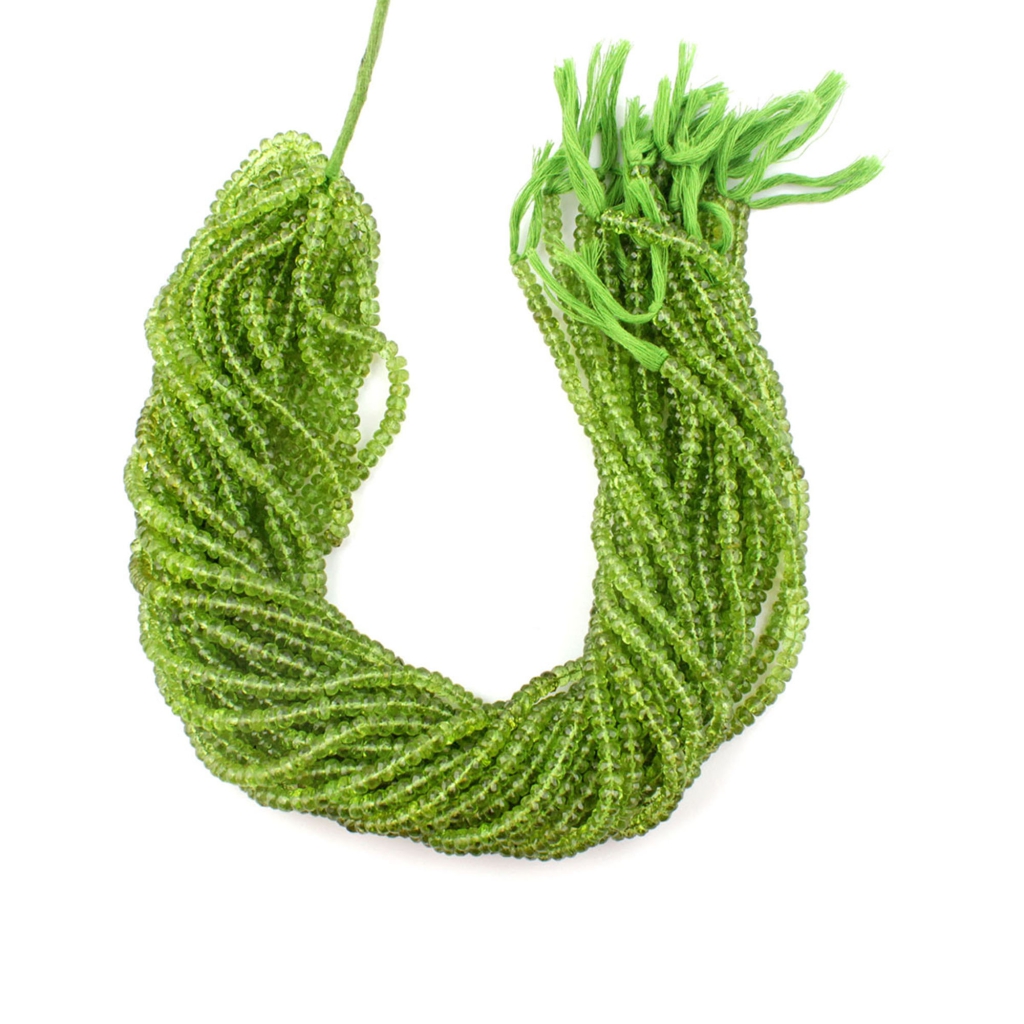 Round 3mm Peridot Faceted Gemstone Handmade Beads For Jewelry