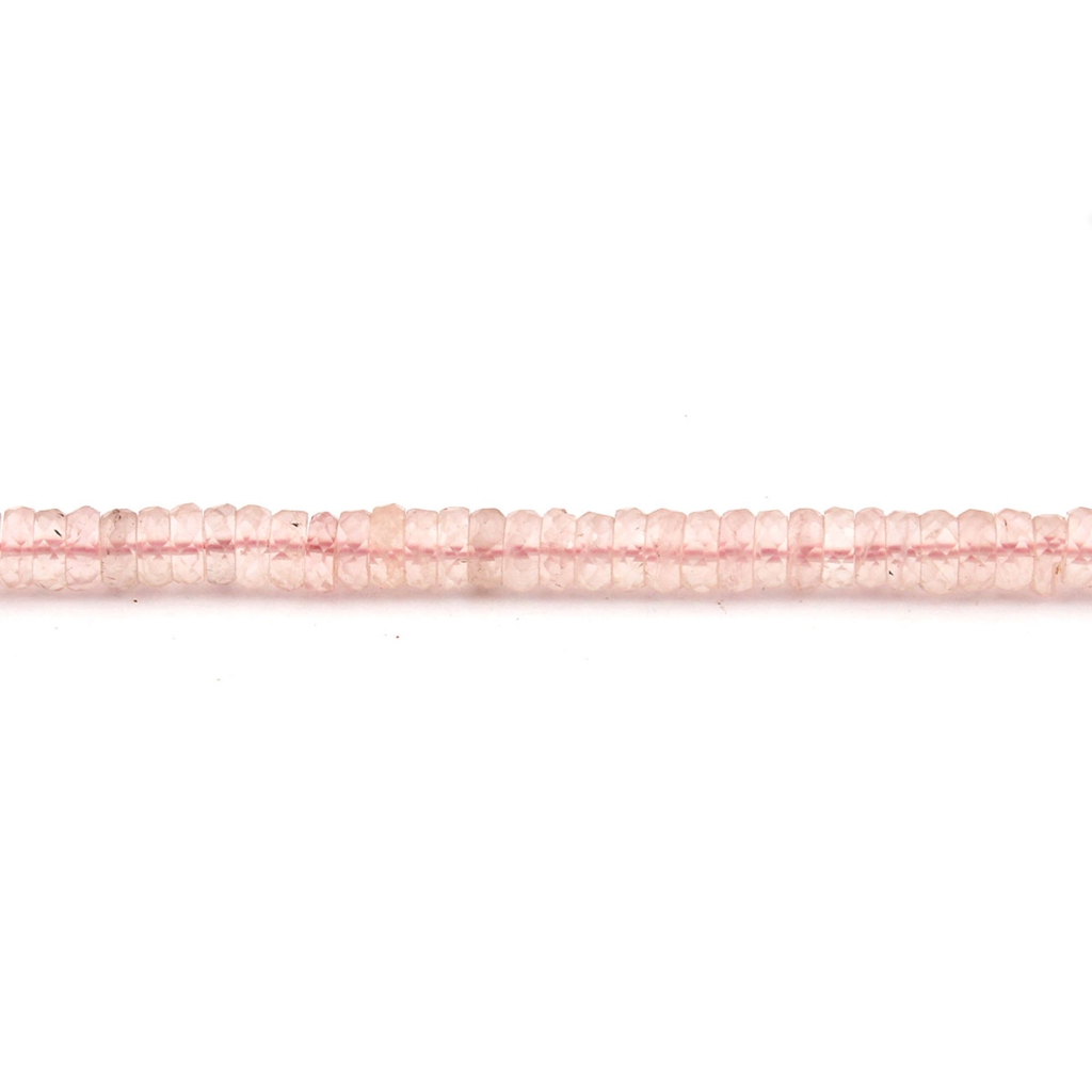 Rose Quartz Faceted Tyre Shape 5-6mm Gemstone Beads For Jewelry