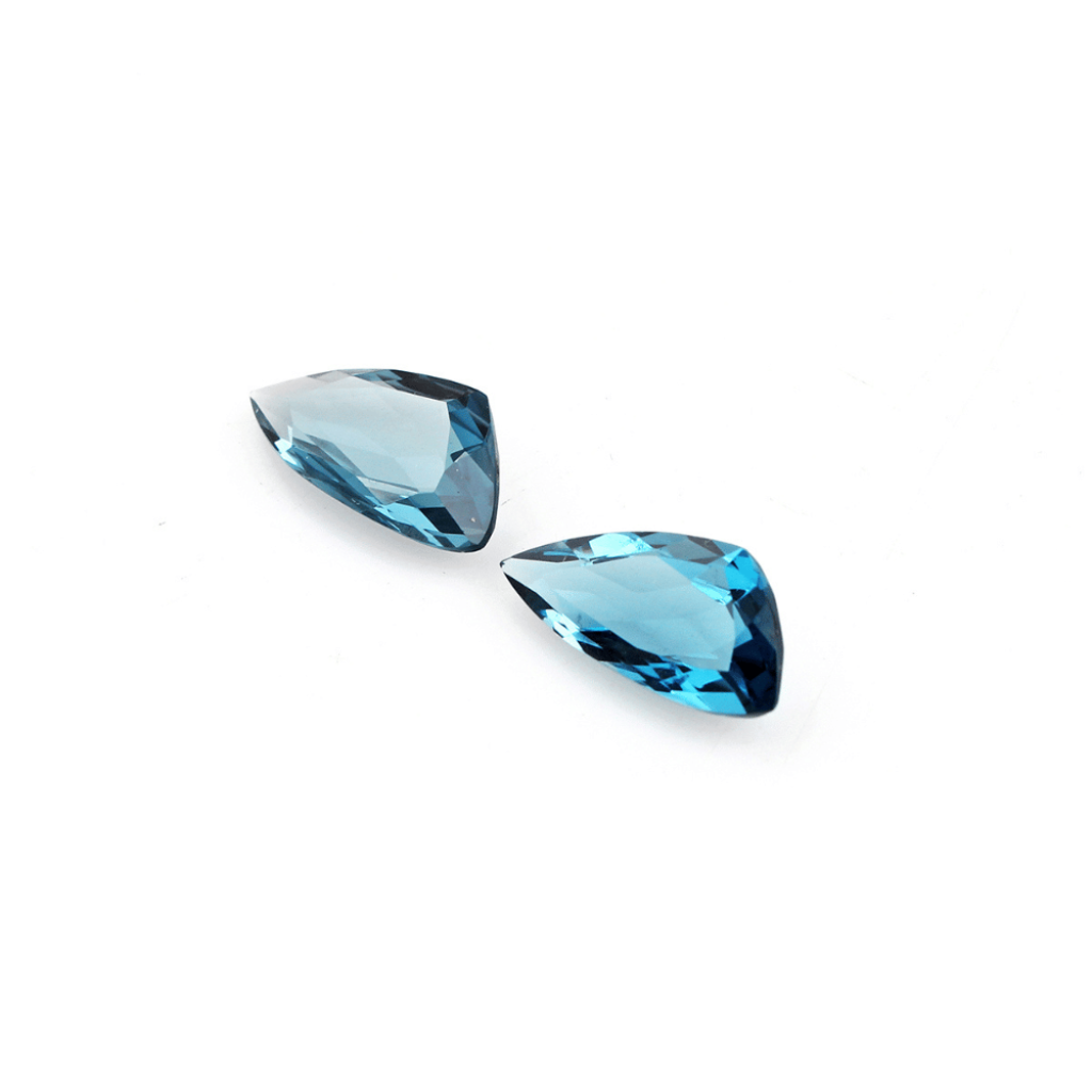 2pair Fancy Shape London Blue Topaz Stone
