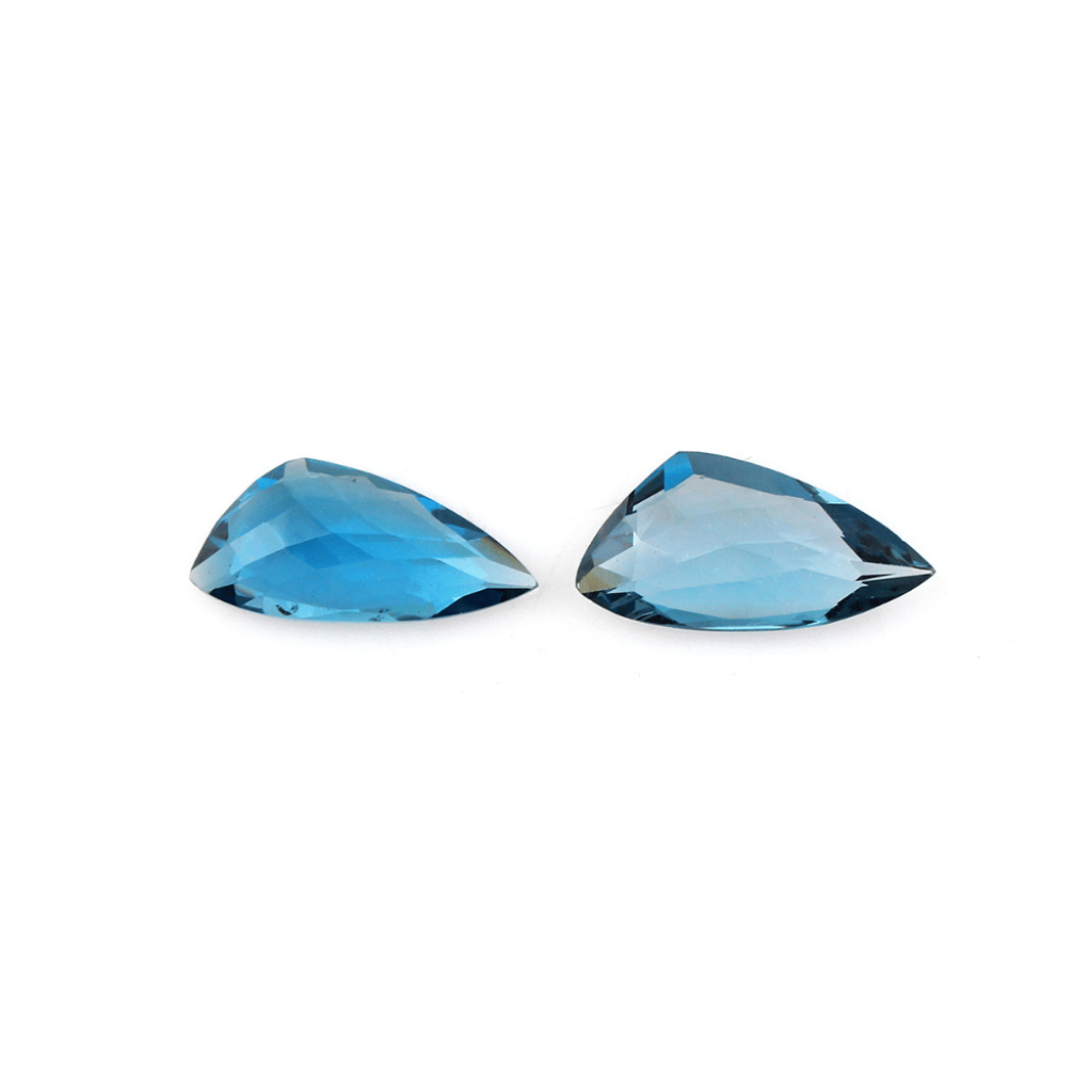 2pair Fancy Shape London Blue Topaz Stone