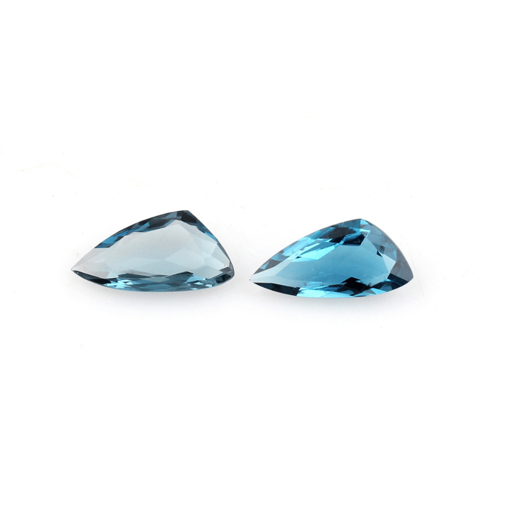 2pair Fancy Shape London Blue Topaz Stone
