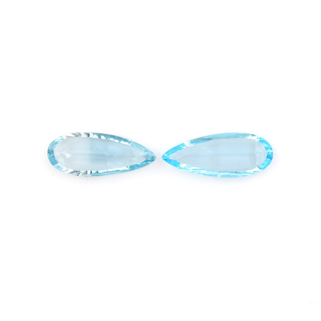 Natural Sky Blue Topaz Pear Shape Faceted Gemstone