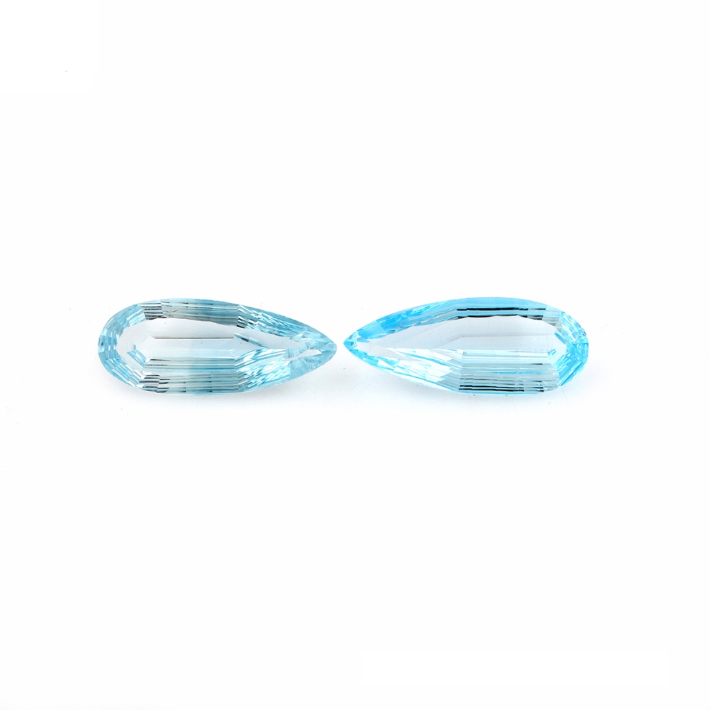 Natural Sky Blue Topaz Pear Shape Faceted Gemstone