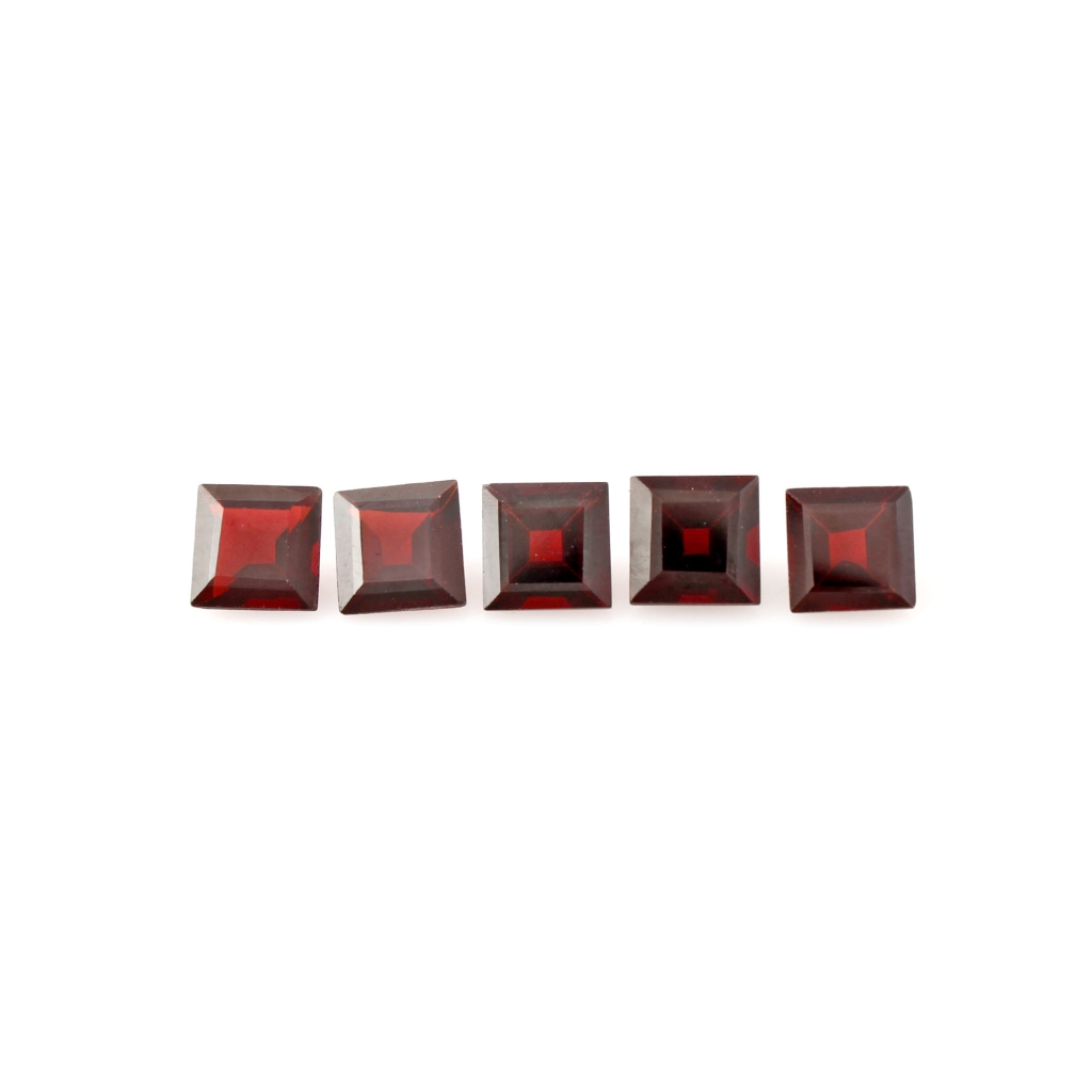 Natural Garnet Gemstone, Square Shape Garnet, 7mm Garnet Loose Gemstone