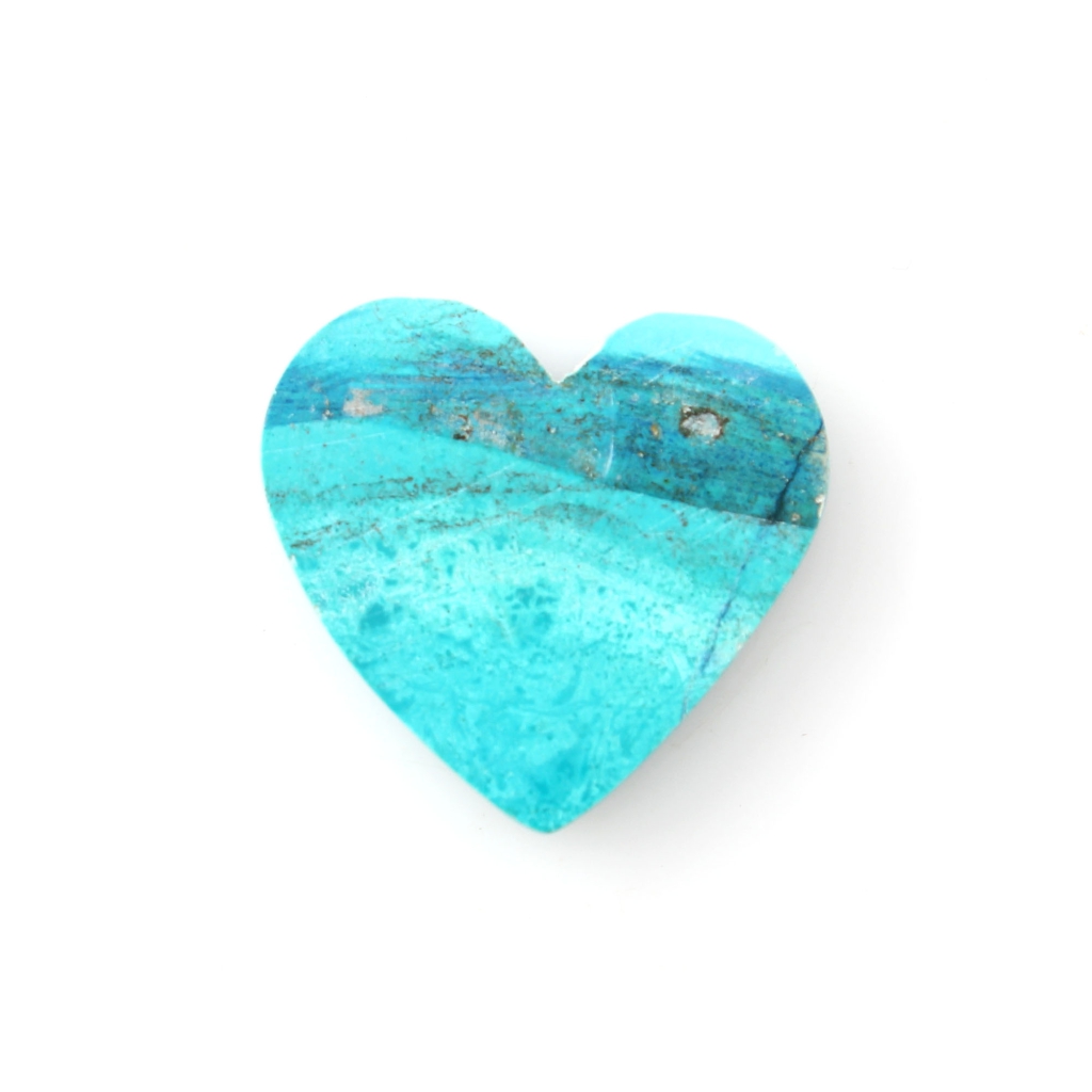 Natural Shattuckite Chrysocolla Gemstone, Chrysocolla Heart shape Cabochon Gemstone