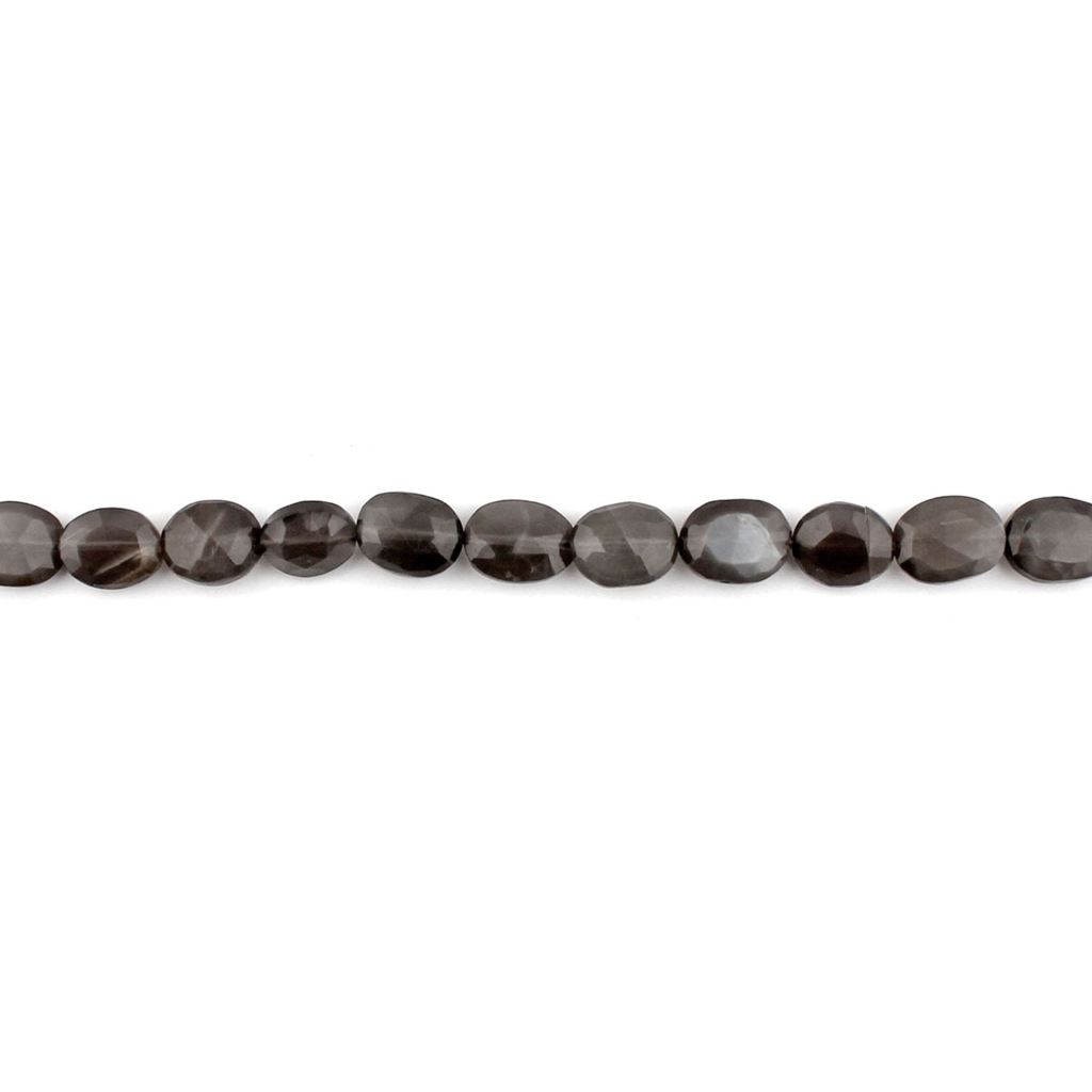 Gray Moonstone Faceted Oval Handmade Gemstone Beads
