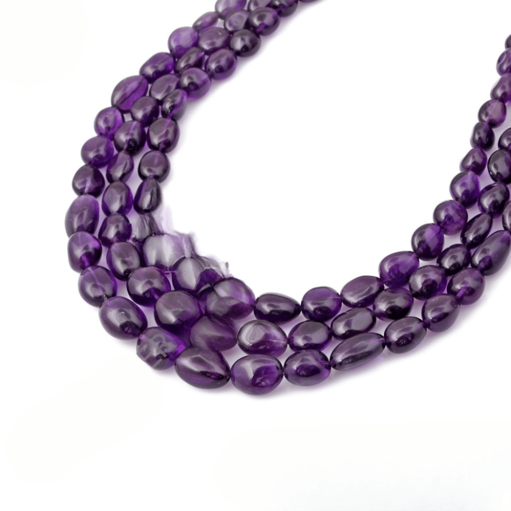 Natural Amethyst Gemstone Beaded Necklace Nuggets Shape 10-19mm Approx