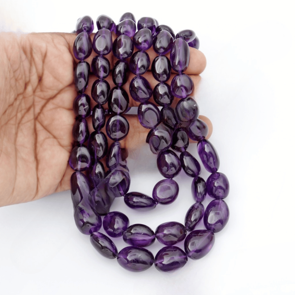 Natural Amethyst Gemstone Beaded Necklace Nuggets Shape 10-19mm Approx
