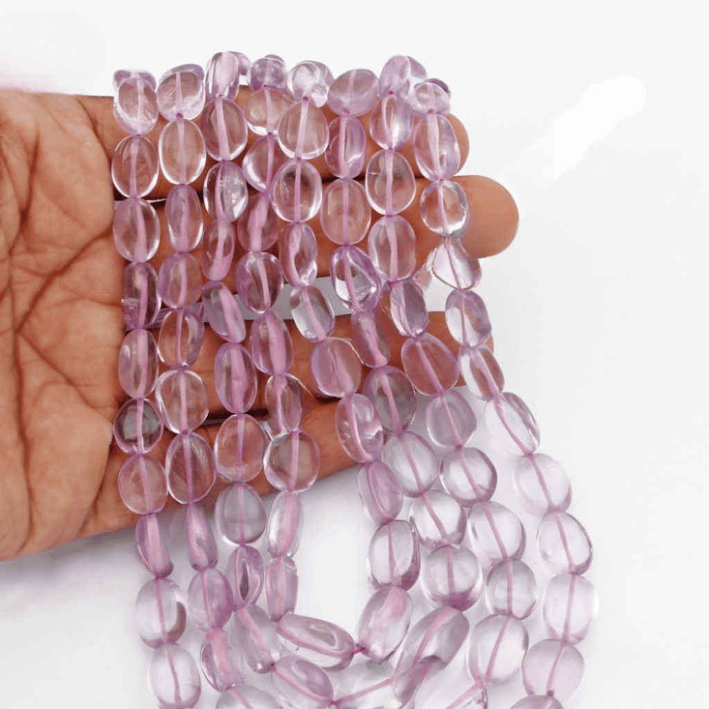 Pink Amethyst Beaded Necklace, Nugget Shape 9-16mm Approx.