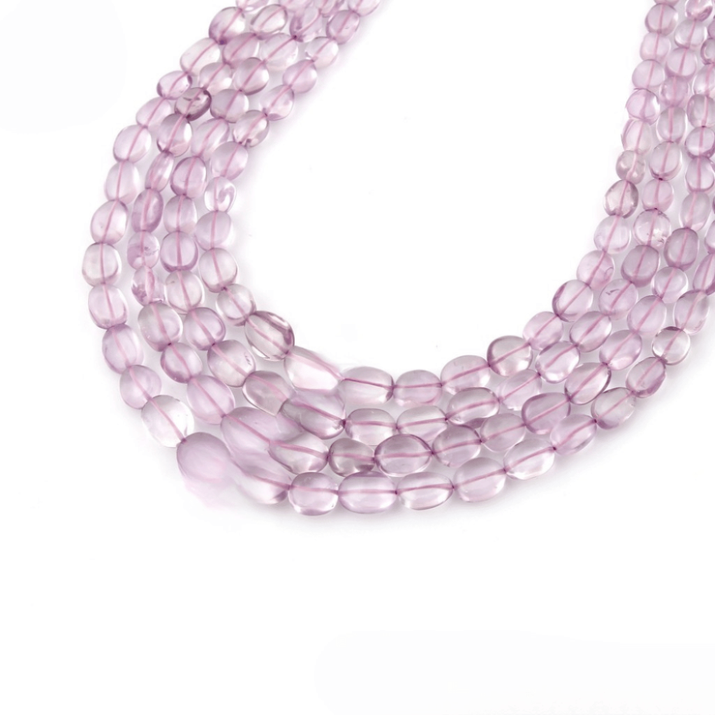 Pink Amethyst Beaded Necklace, Nugget Shape 9-16mm Approx.
