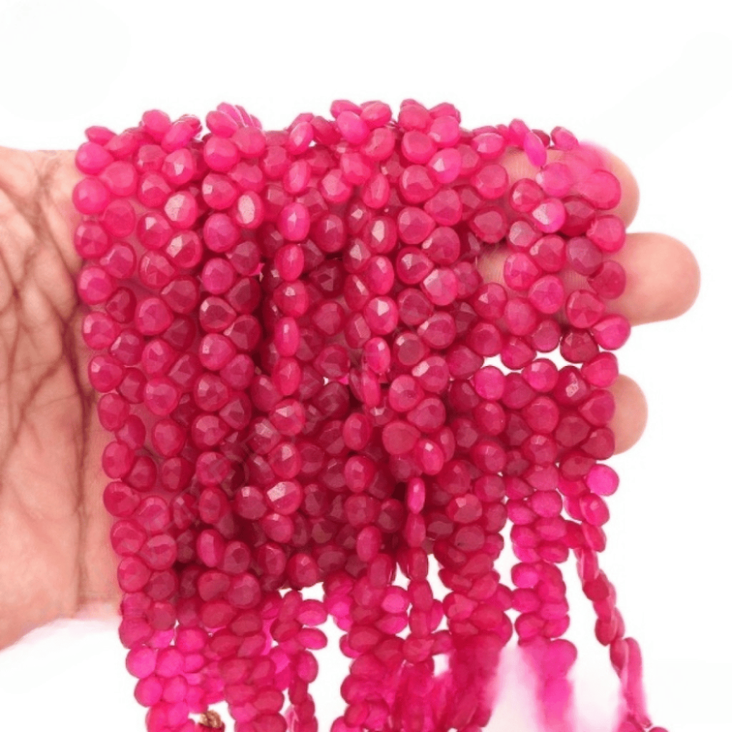 Pink Quartz Beads, Pink Quartz Pear Shape Gemstone Beads 7.5-8mm Approx 18 Strands, Pink Beads, Quartz Beads