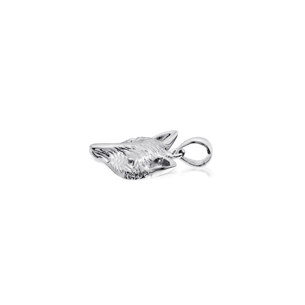 Pure 925 Sterling Silver Fox Animal Head Pendant Necklace
