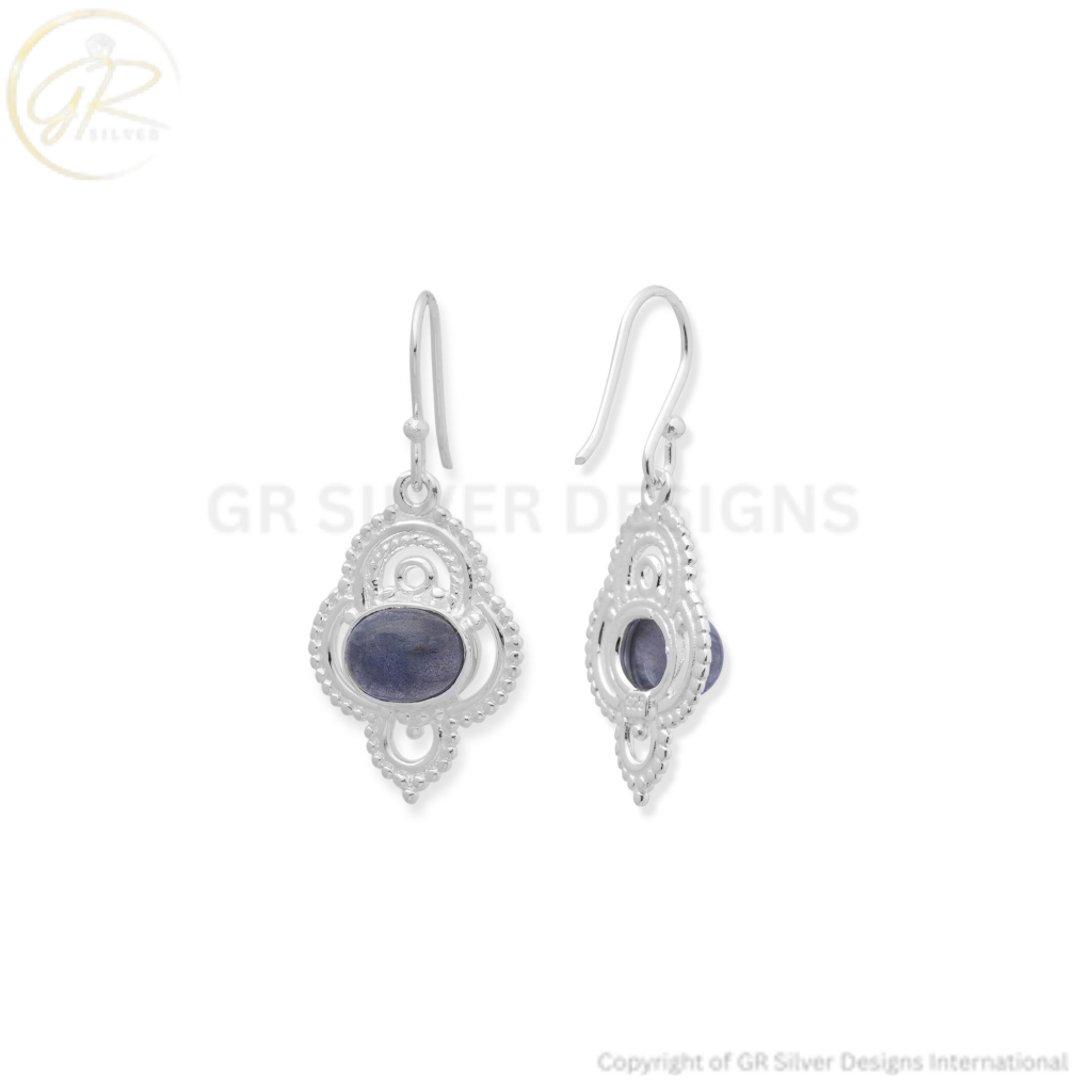 Labradorite Silver Earrings by GR Silver Designs