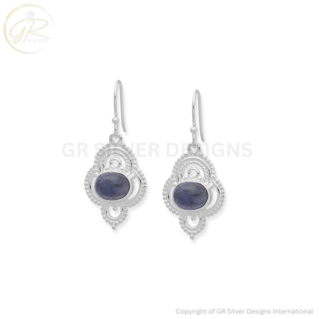 Labradorite Silver Earrings by GR Silver Designs
