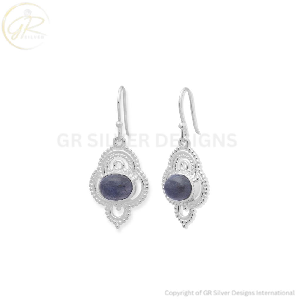 Labradorite Silver Earrings by GR Silver Designs