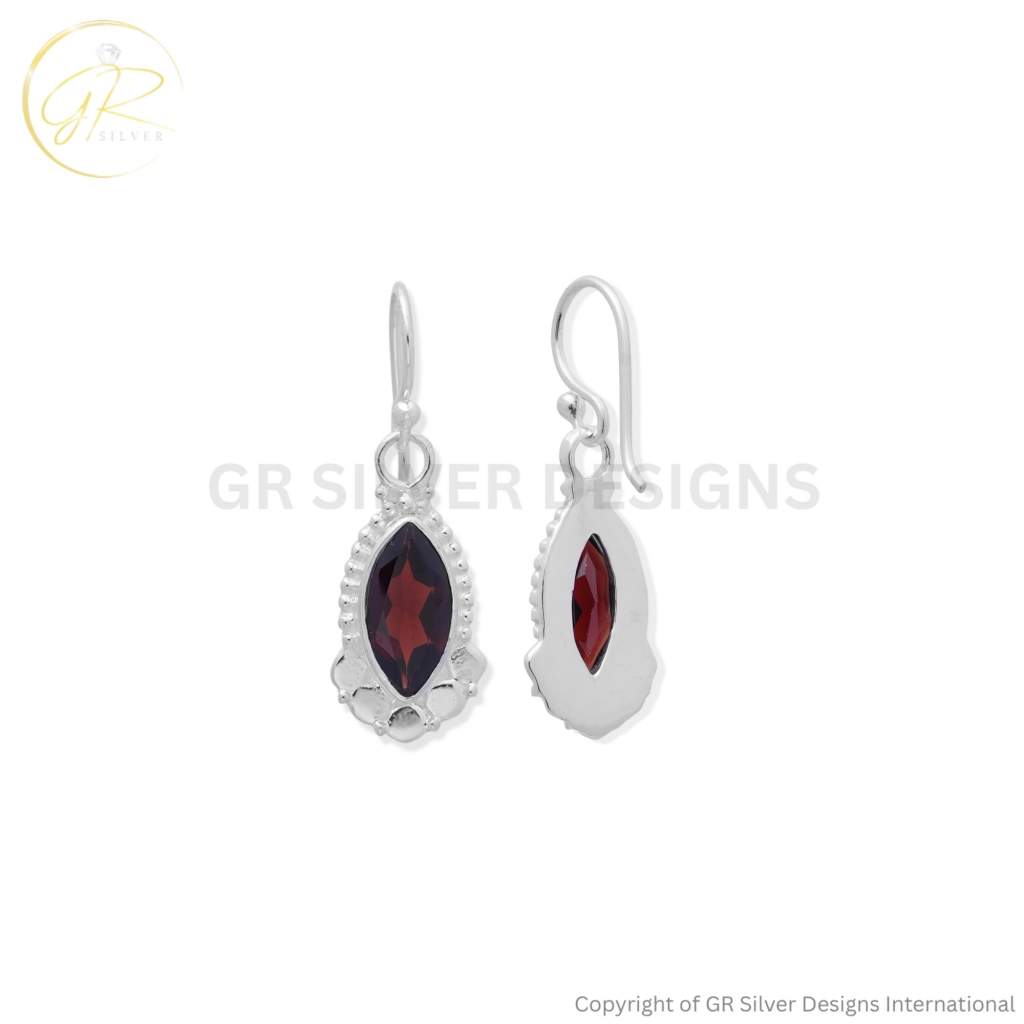 Garnet Marquise Cut Earrings