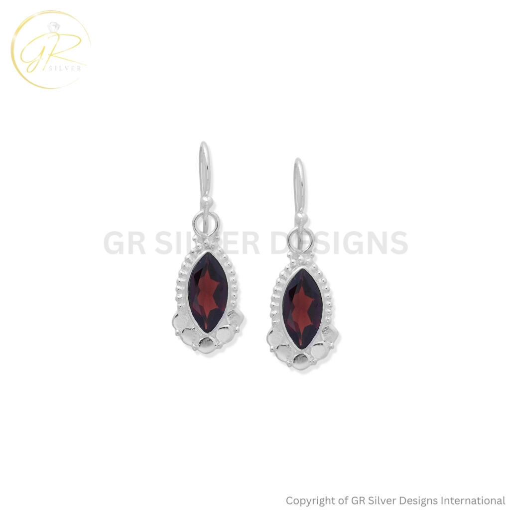 Garnet Marquise Cut Earrings