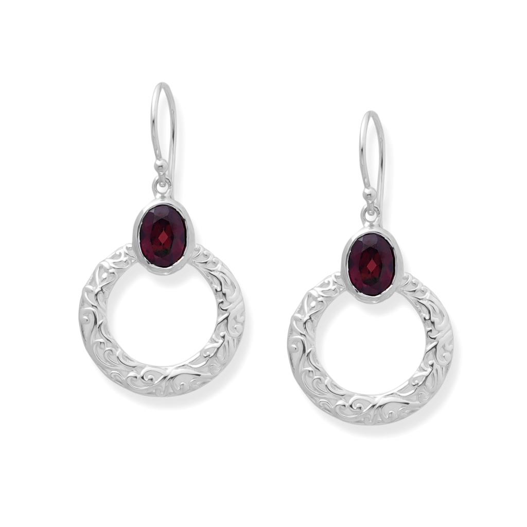 garnet Earrings by gr silver designs