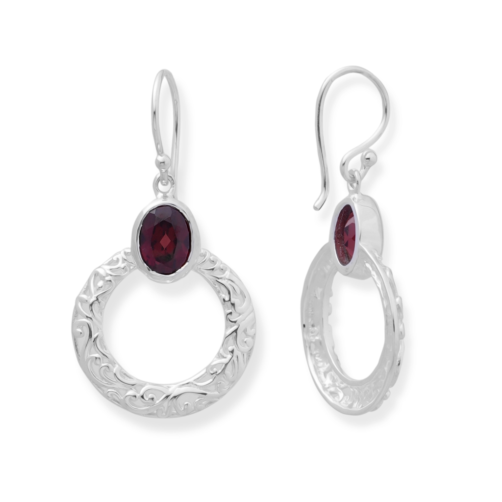 garnet Earrings by gr silver designs